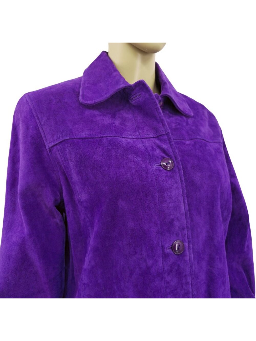 Terry Lewis Purple Genuine Suede Leather Jacket Womens Medium